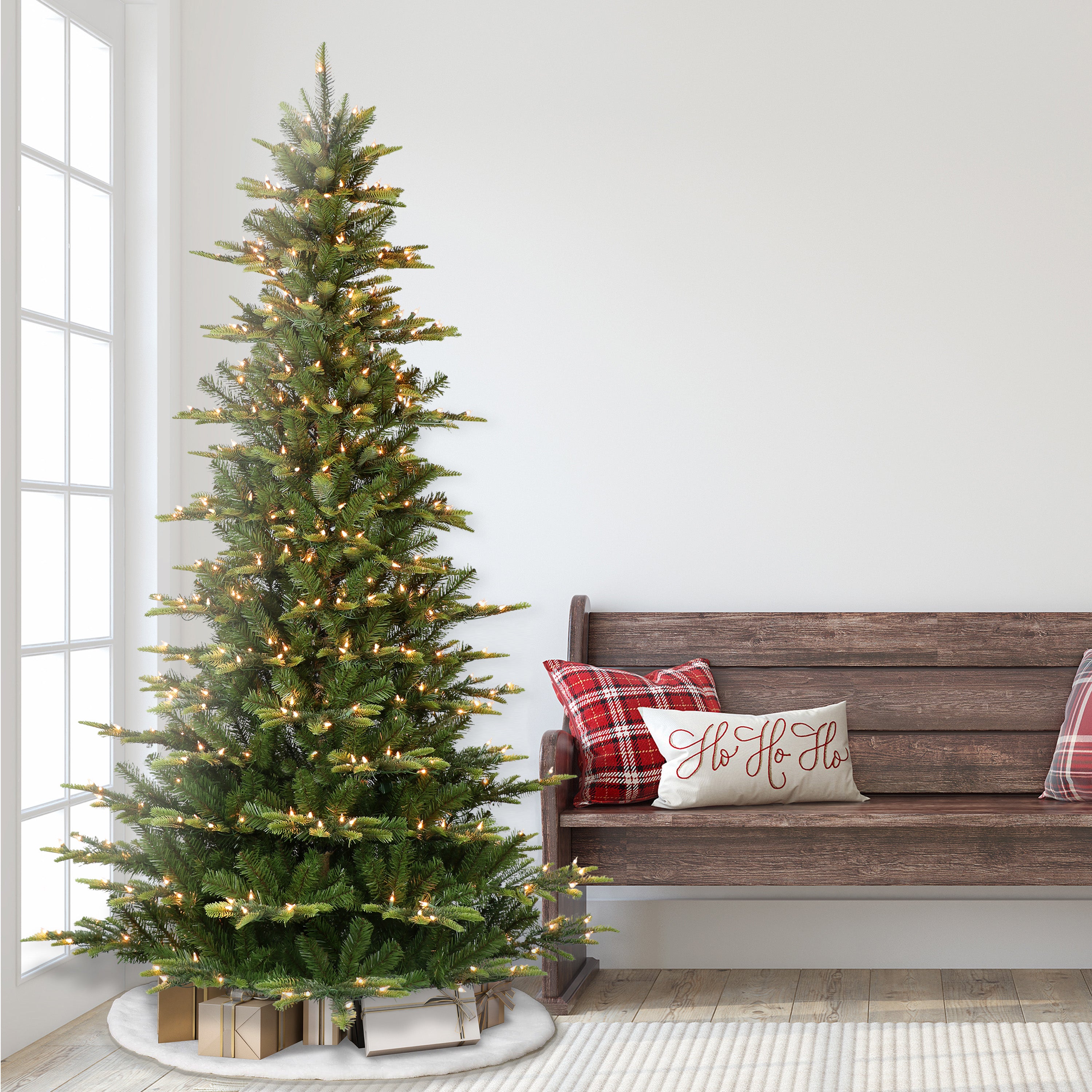 7.5ft Pre-Lit Slim Aspen Fir Christmas Tree